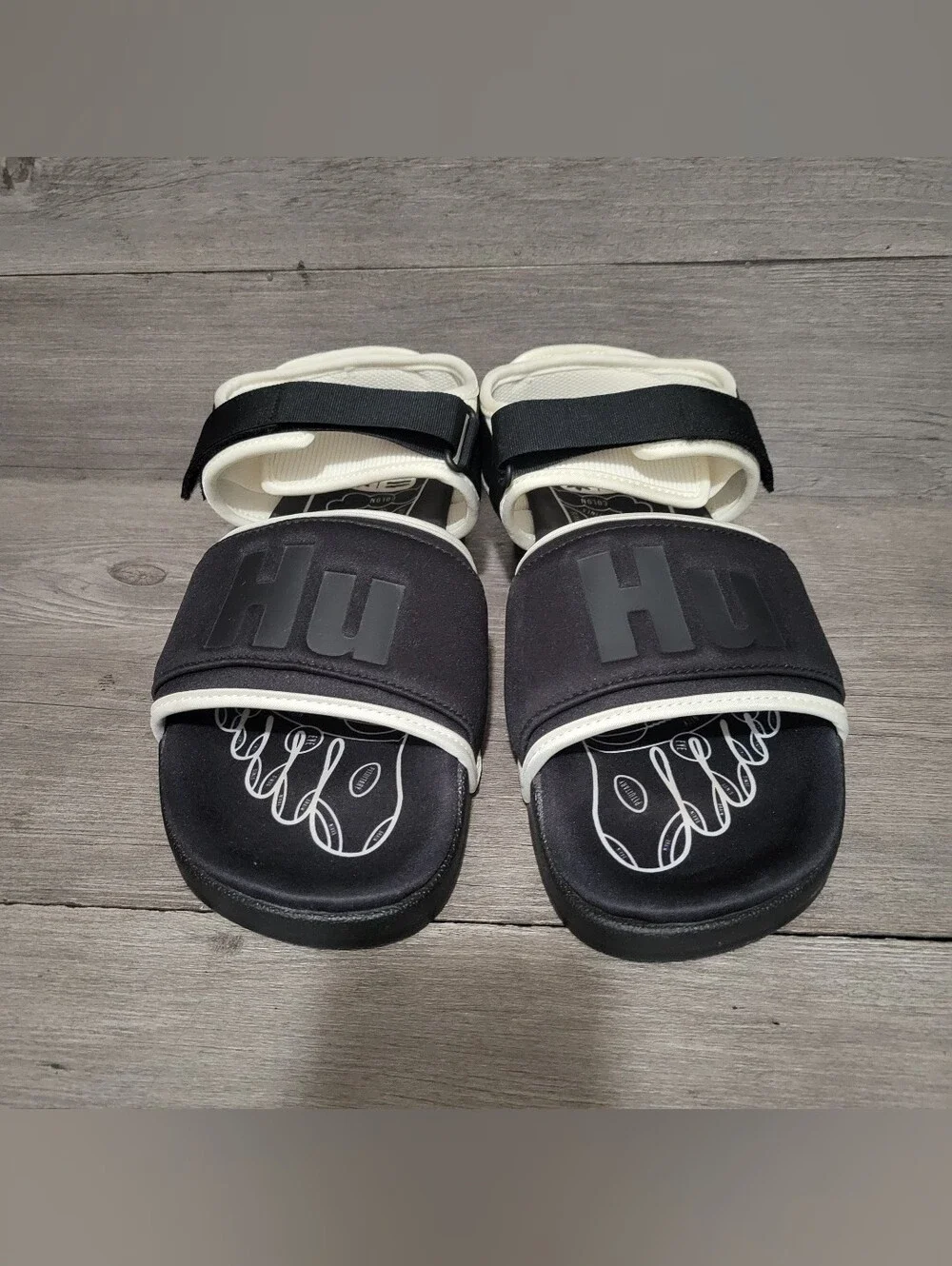 Adidas x Pharrell Adilette 2.0 Mens Size 11 Human Race HU Black Sandals Slides